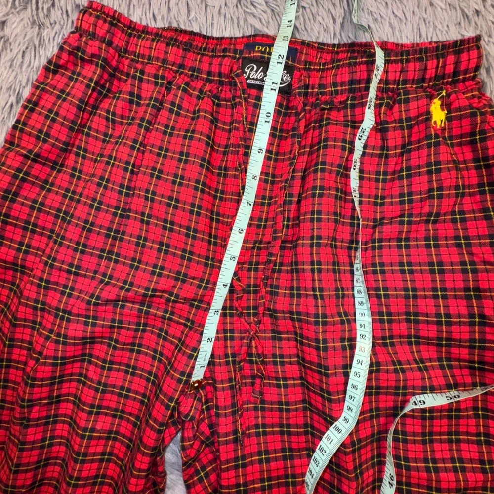 Polo Ralph Lauren Tartan Plaid Pajama Pants Sleepwear Pockets‎ Red Men's Medium